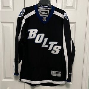 Reebok Black and White Bolts Jersey small